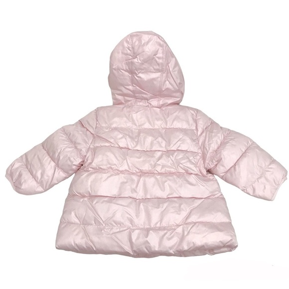 OLD NAVY Pink Frost-Free Hooded Quilted Puffer Jacket FLEECE Lined 12-18M NEW - Picture 3 of 6